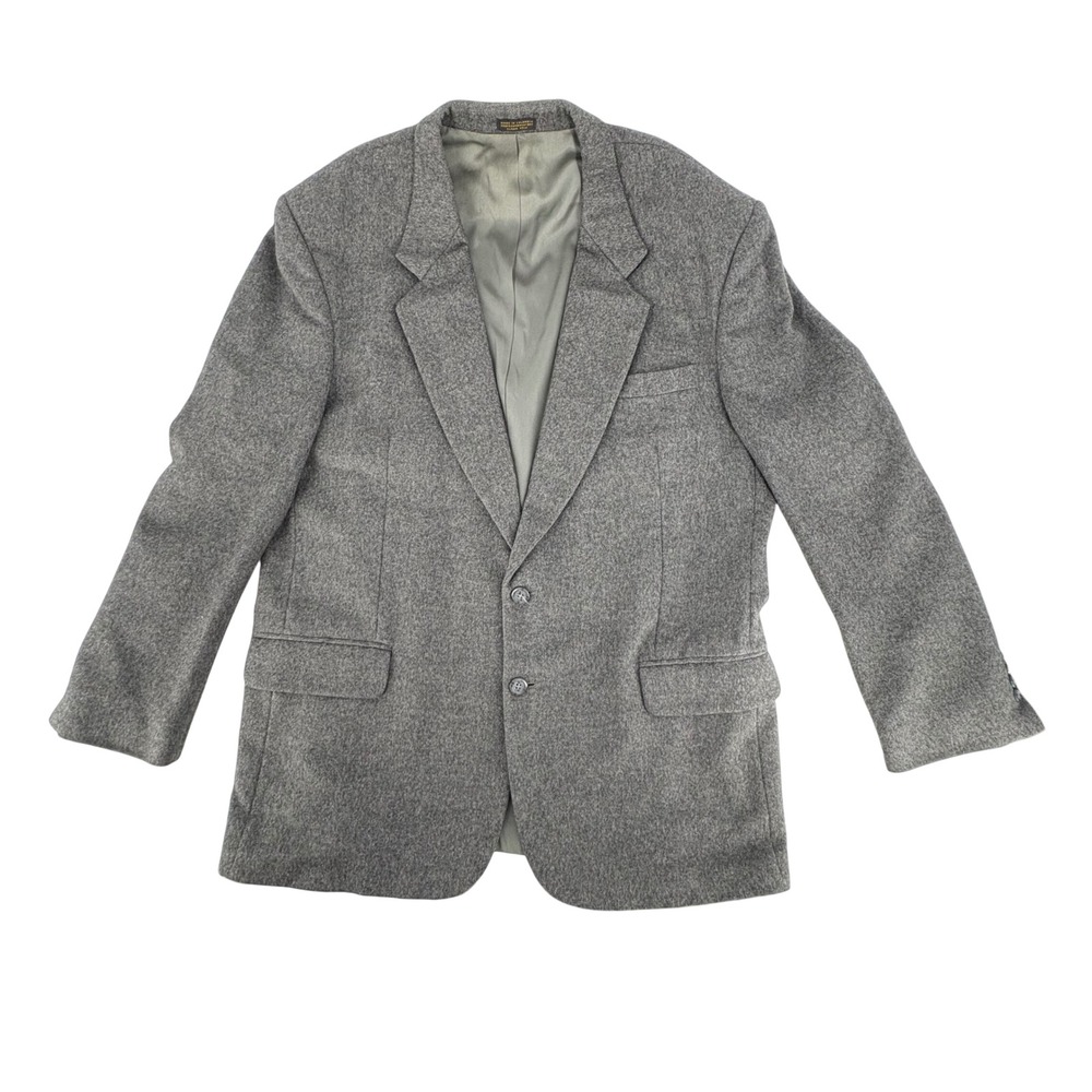 Bachrach Mens‎ 46L 100 Percent Camelhair Gray Blazer 46L Dark Academia